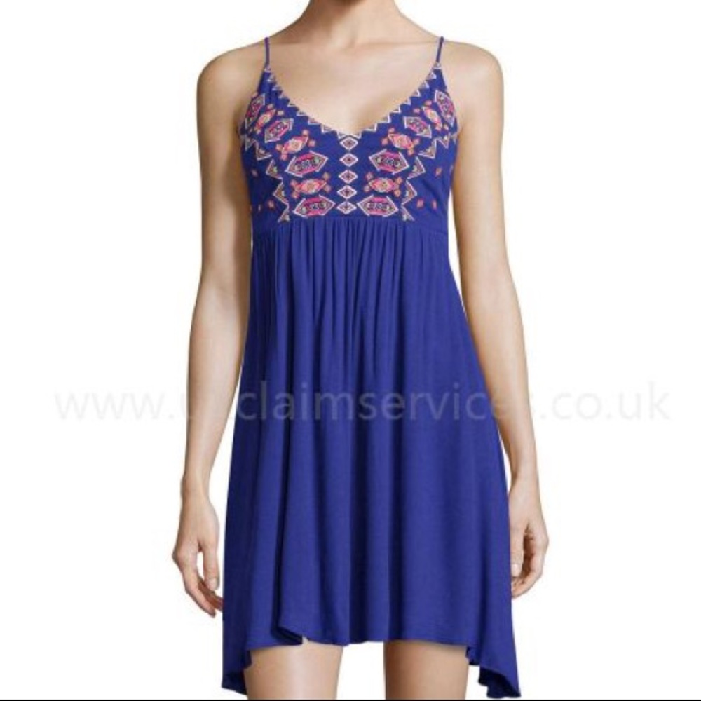 My Michelle Empire Waist Embroidered Mini Dress